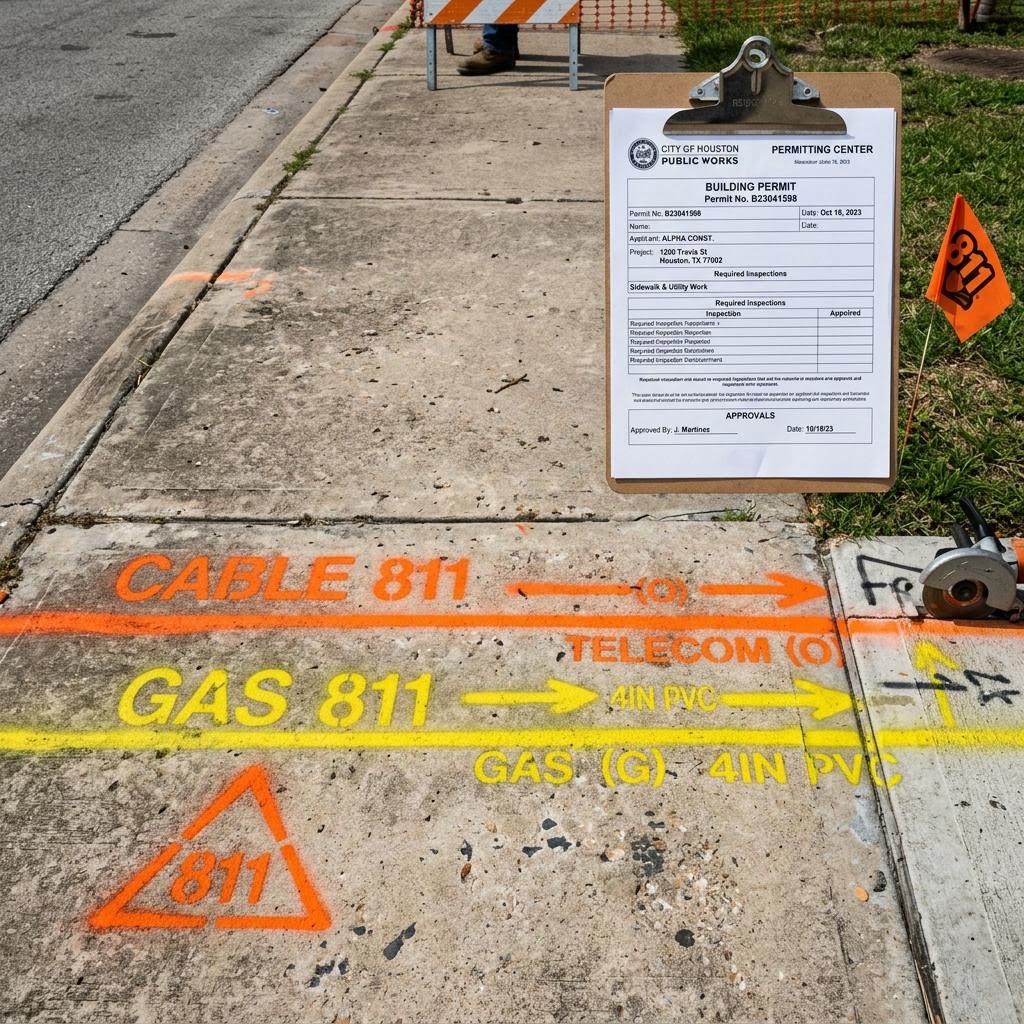 Permits and Utility Locates for Concrete Cutting in the Houston Area