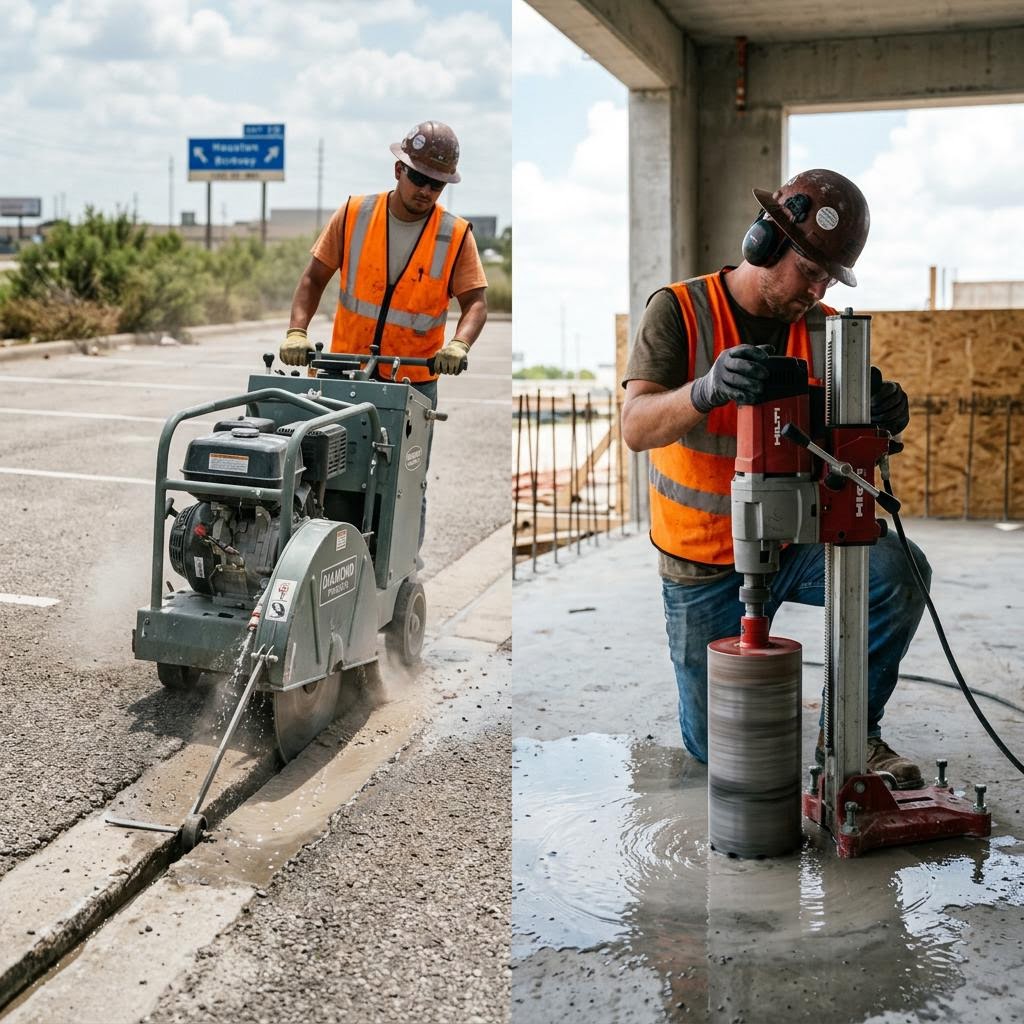 Slab Sawing vs. Core Drilling: When to Use Each